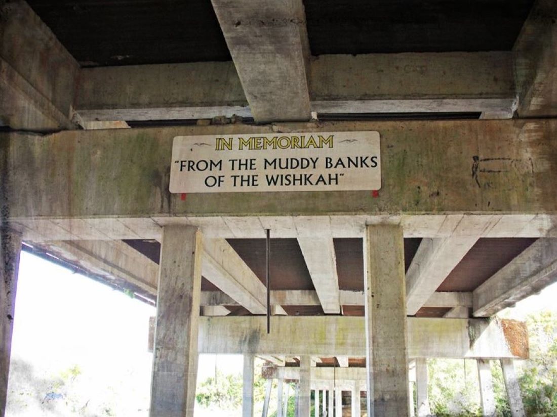 A memorial to late singer Kurt Cobain under the bridge.