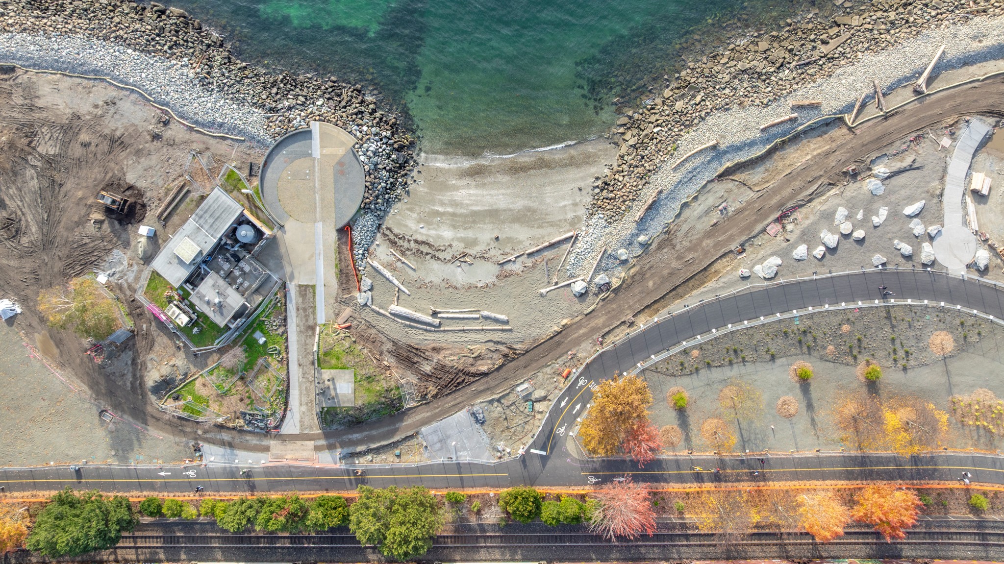 Aerial view of the  Myrtle Edwards Park.
